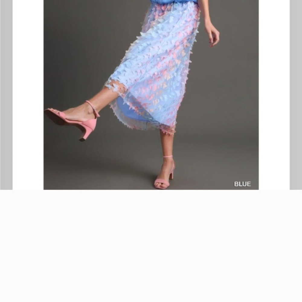Umgee Multicolor Butterfly A-Line Skirt Perfect For Spring! NWT SIZE SMALL - Picture 8 of 9